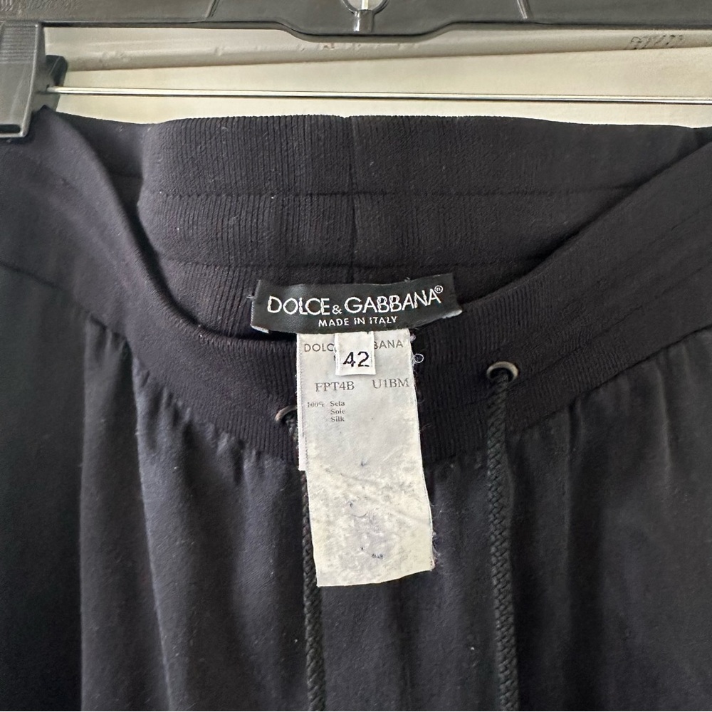 Dolce & Gabbana Silk Black Drawstring Joggers - Picture 6 of 11